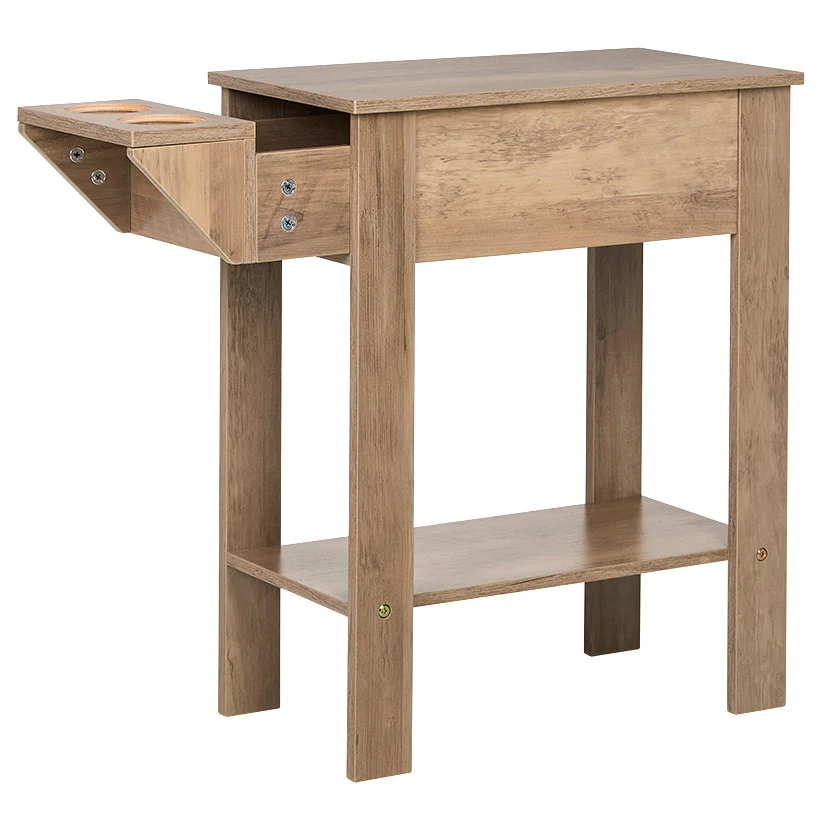 Small Space Side Table with Drink Holders 20”W x 11”D x 24” H - Image 2