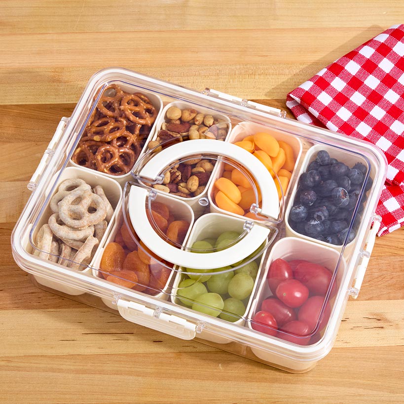 Snackle Box Divided Serving Tray with Lid - Image 4