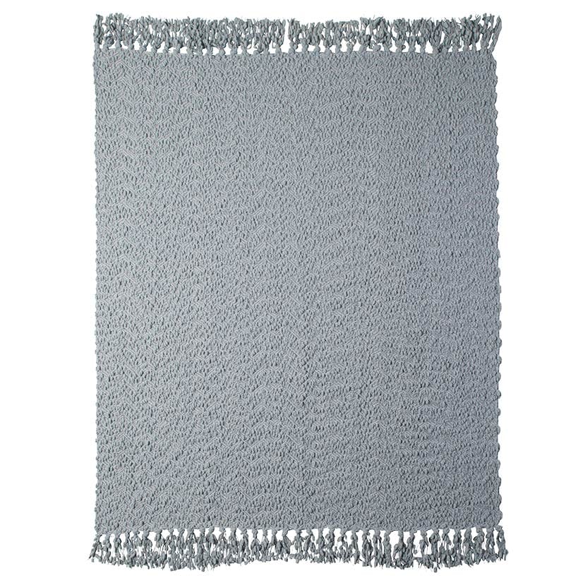 Snow Flocked Chenille Throw or Accent Pillow Light Gray - Image 3