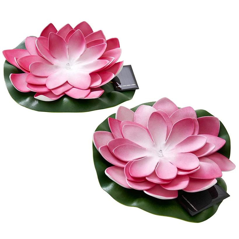 Solar Floating LED Flower Lights - Pink or White Set of 2 - Image 4