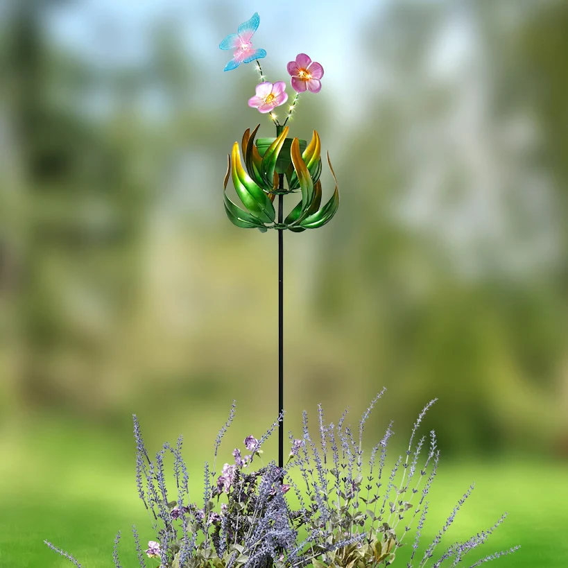 Solar Flower and Butterfly Garden Stake - Image 3