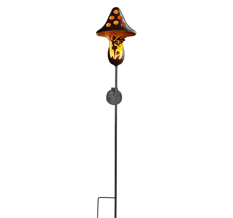 Solar Mushroom Stake With Fairy Accent - Image 3