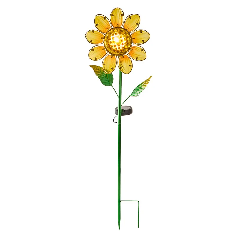 Solar Powered Floral Garden Stake Pansy or Sunflower - Image 5
