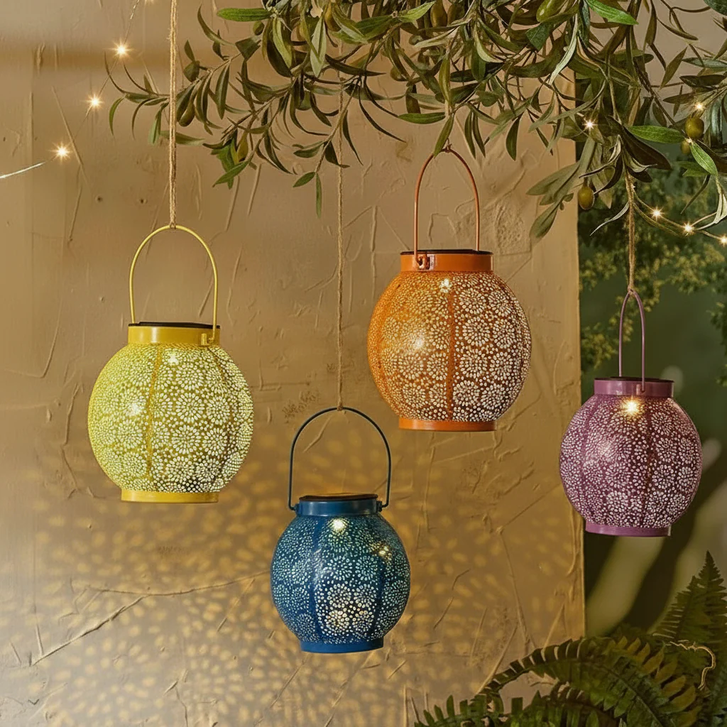 Solar Sunburst Shadow Cast Hanging Lantern - Image 2