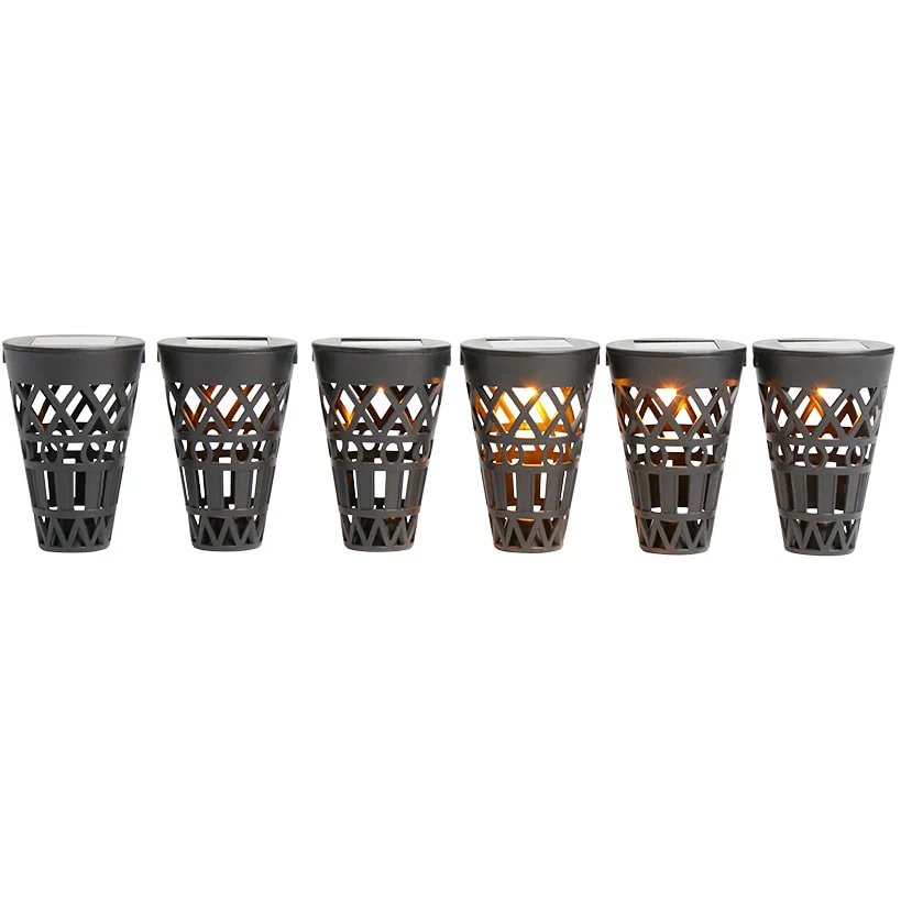 Solar Torch with Hanger or Garden Stake-Set of 6