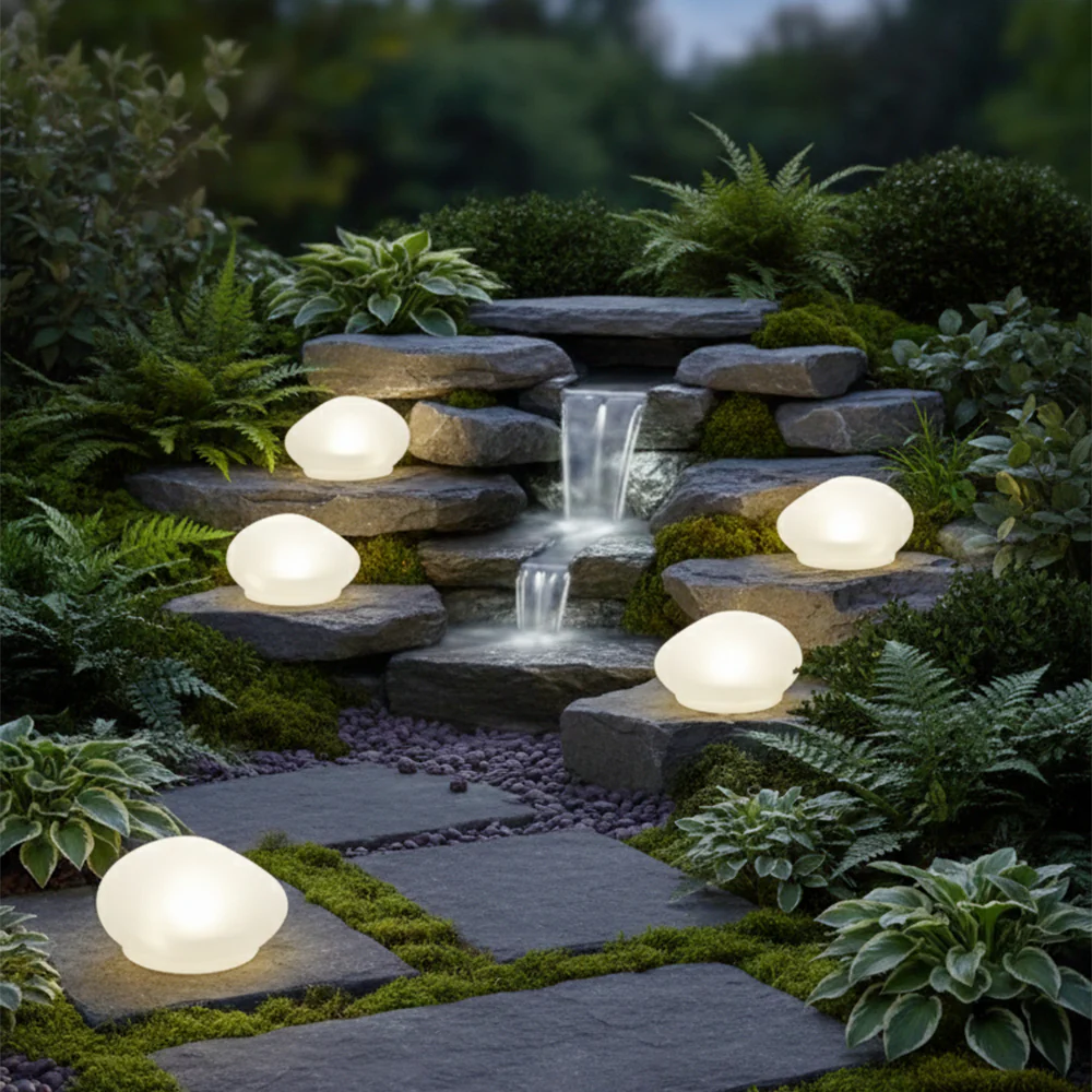 Solar White Rock Light Outdoor Decor - Image 8