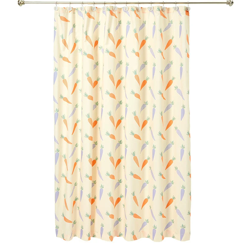 Spring Carrots Shower Curtain, Bath Rug, Hand Towels, Valance, or Hooks - Image 3