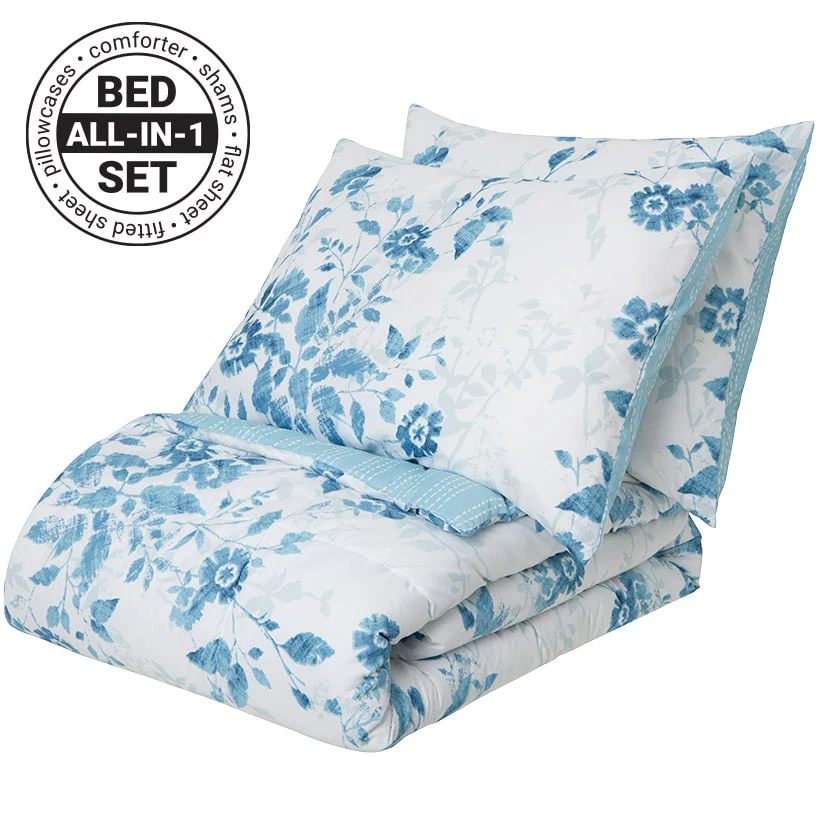 Spring Floral Reversible Queen or King Complete Comforter Set - Image 3