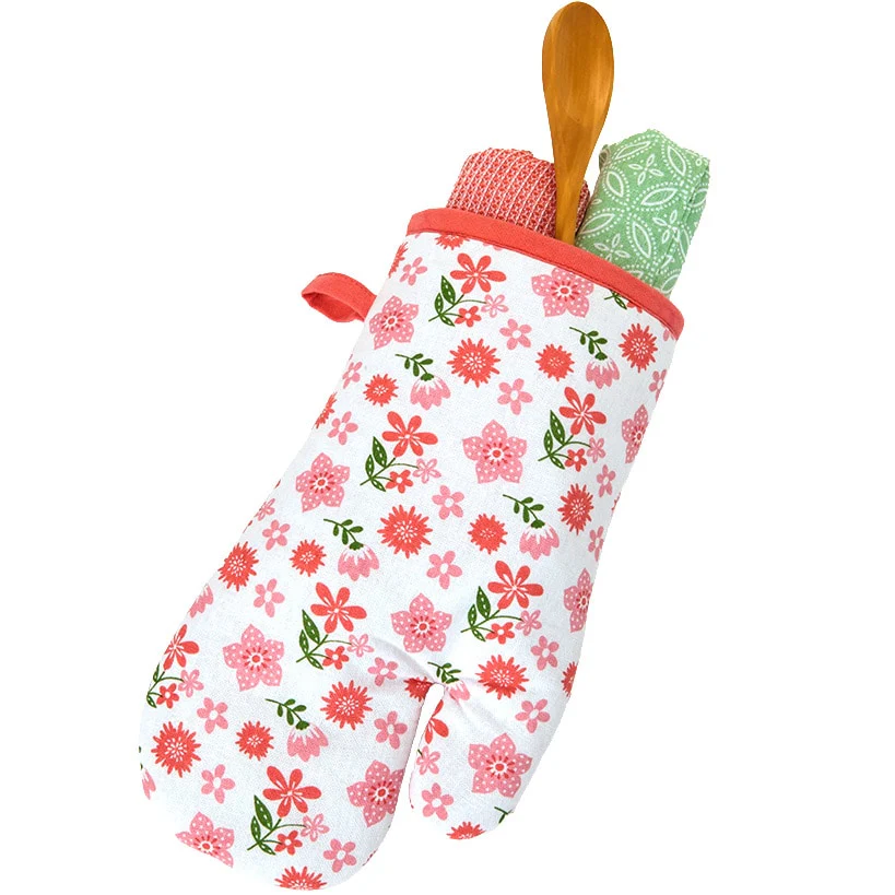 Spring Mother's Day Gift Set Oven Mitt, Pot Holder, and Kitchen Towel - Image 5