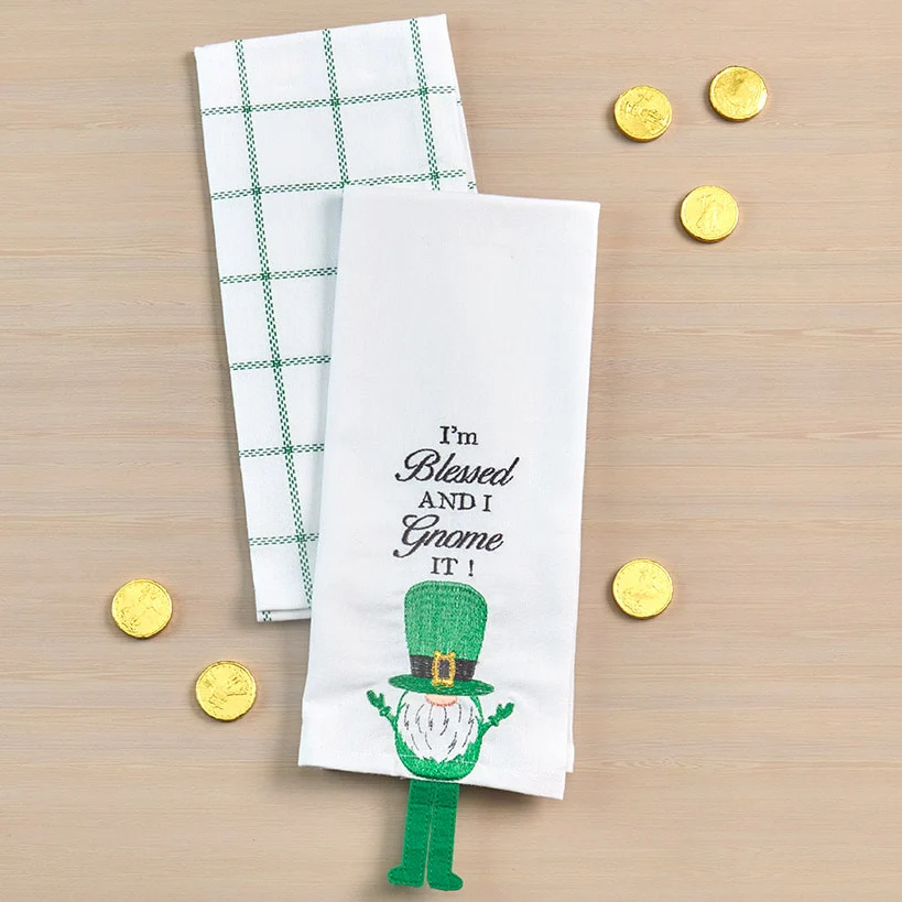 St Patrick's Day Embroidered Kitchen Towels, Set of 2 - Image 3