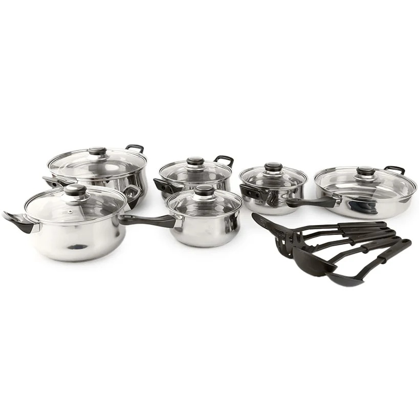 Stainless Steel Cookware Set with Utensils - 17-Pc. - Image 6