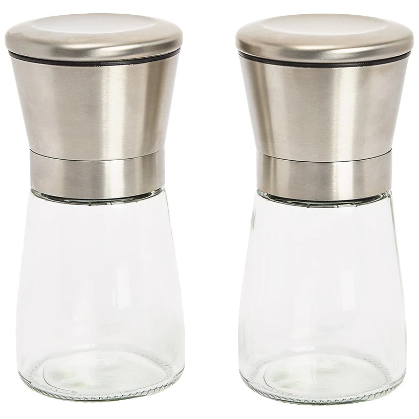 Stainless Steel Salt and Pepper Grinder Set Refillable - Image 3
