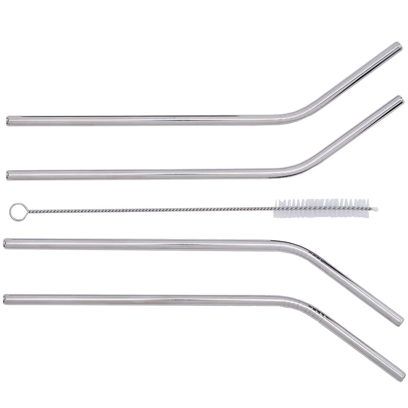 Stainless Steel Straws and Cleaning Brush Set of 4 - Image 5