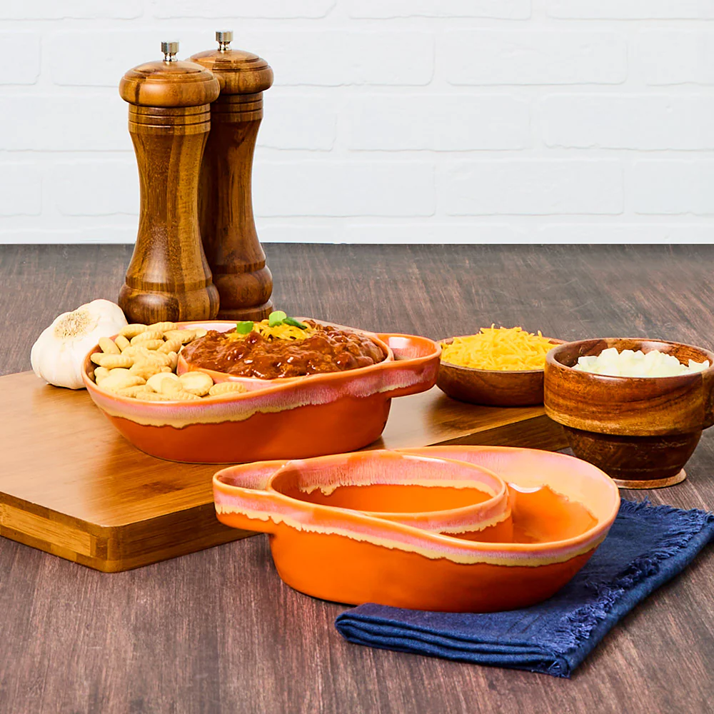 Stoneware Dual Compartment Soup & Side Bowl Set - Image 2