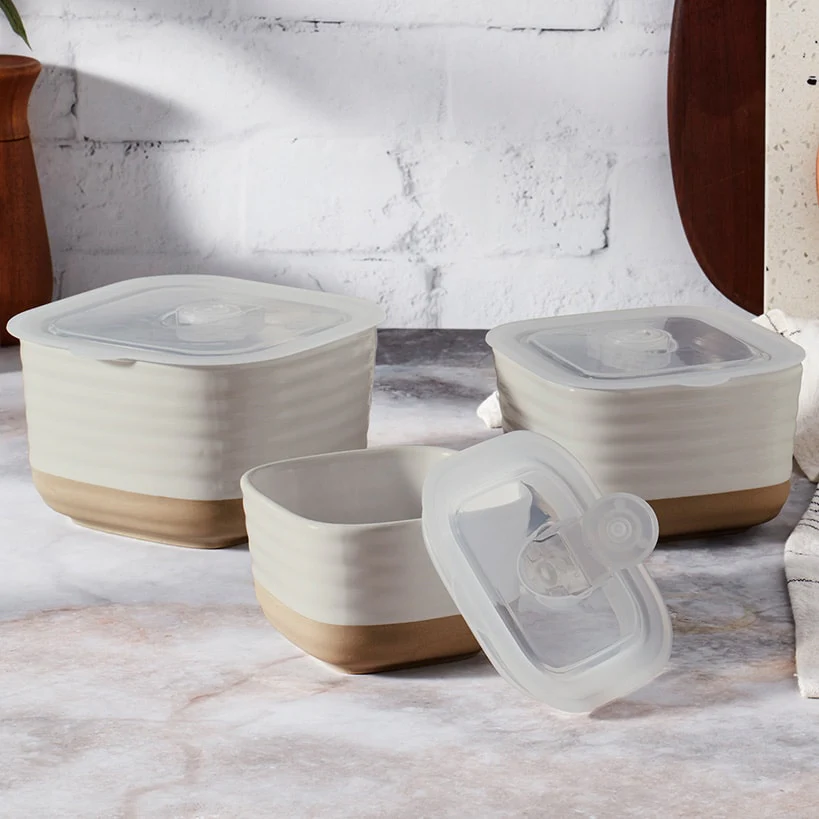 Stoneware Food Storage Container Set - 6-Pc. - Image 4