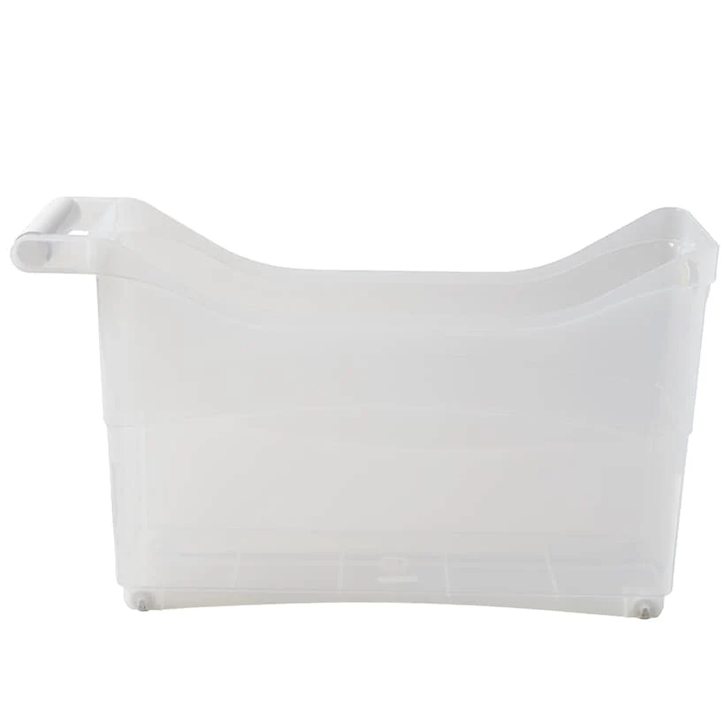 Storage Bin with Handle and Rolling Wheels for Kitchen Organization Plastic - Image 2