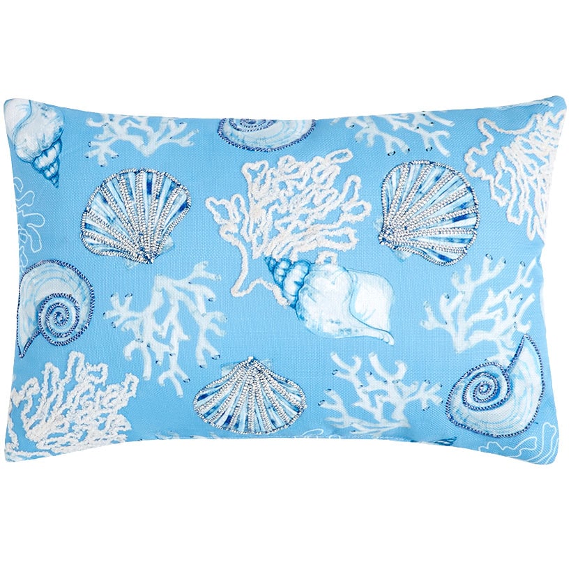Summer Beach Themed Embroidered Decorative Pillow - Image 5