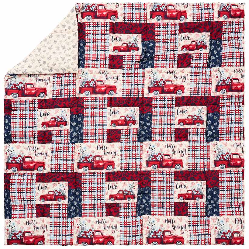 Summer Plaid Truck Complete Comforter Set with Sheets - Image 3