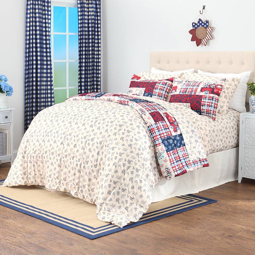 Summer Plaid Truck Complete Comforter Set with Sheets - Image 7