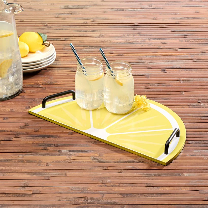 Summertime Fruits Wood Serving Tray - Lemon or Pineapple - Image 2