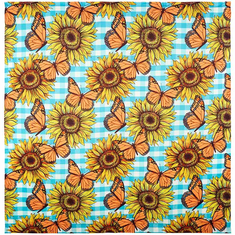 Sunflower and Butterfly Shower Curtain or Memory Foam Bath Rug - Image 2