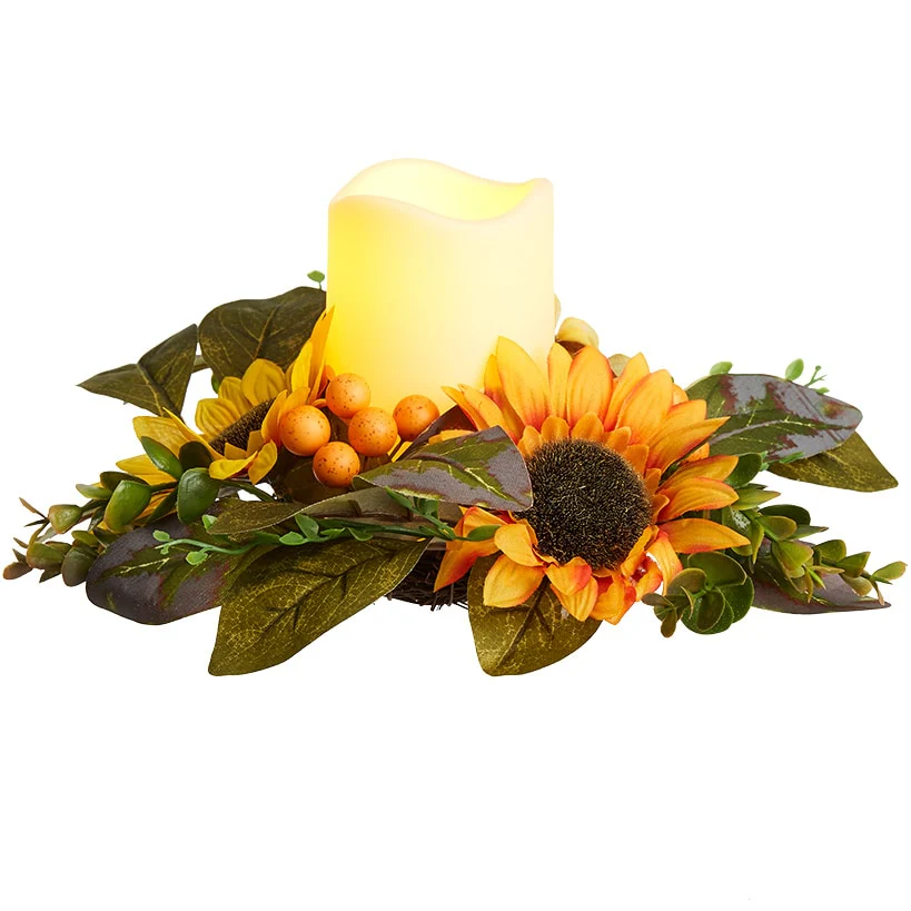 Sunflower LED Candle with Sunflower Ring - Image 2