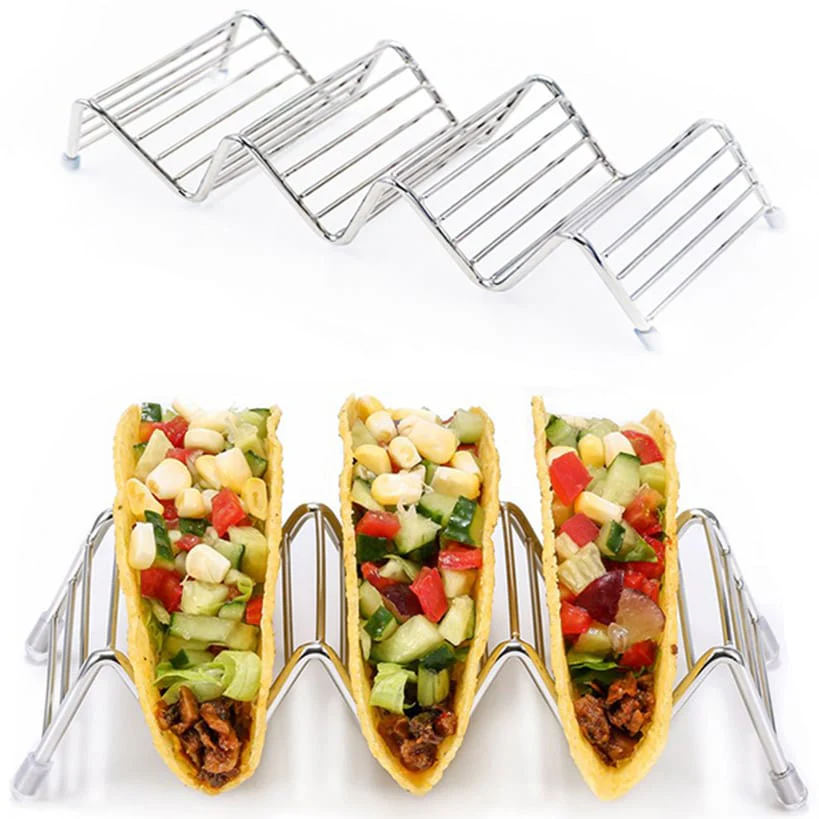 Taco Holder Stand Stainless Steel Set of 2 - Image 2