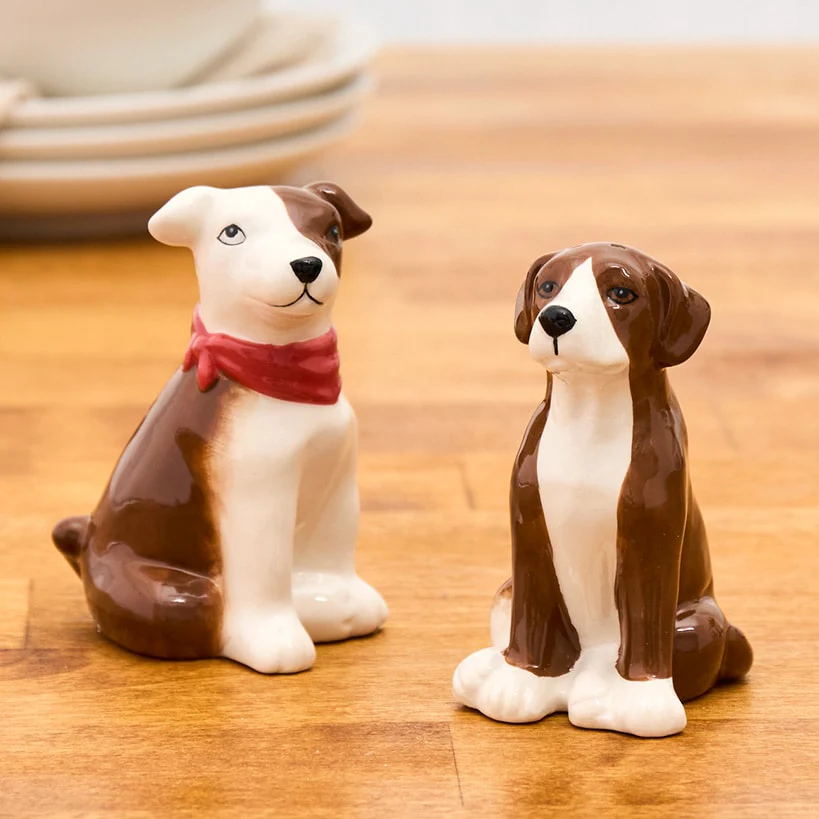 Tail-Wagging Dog Tabletop Collection - Cookie Jar or Salt and Pepper - Image 3