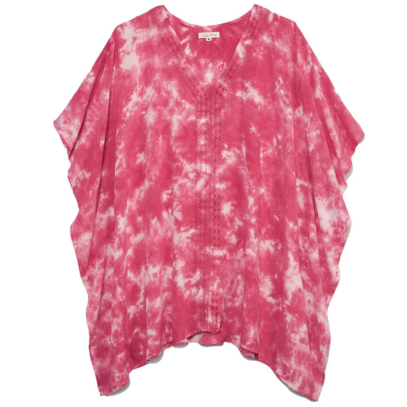 Tie-Dye Lace Trim Cover-Up Caftan - Image 3