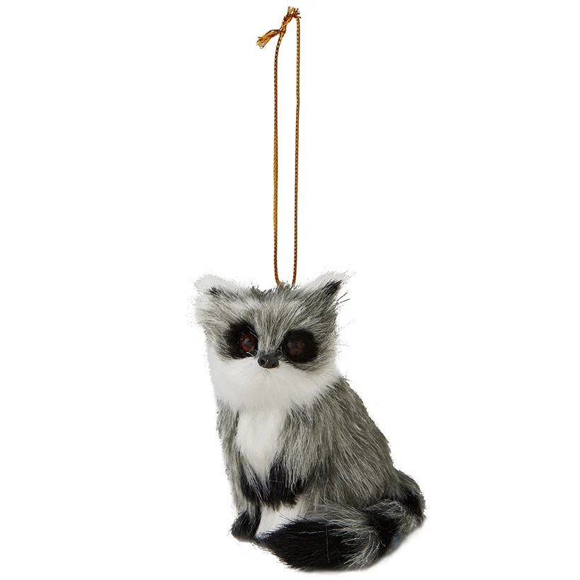 Furry Raccoon Ornament