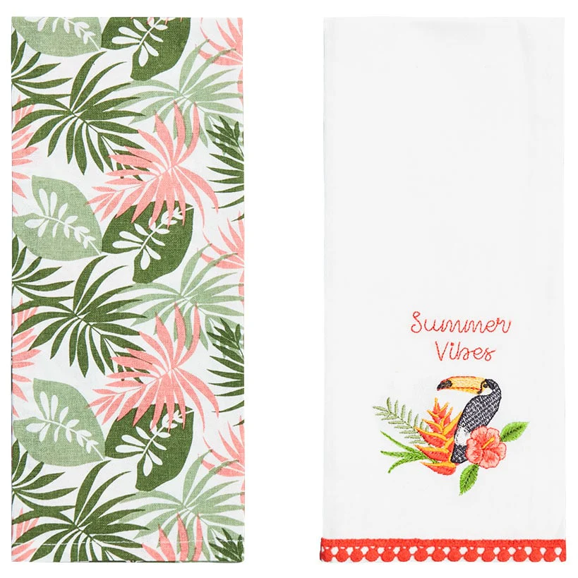 Tropical Embroidered Kitchen Towels, Set of 2 - Image 5