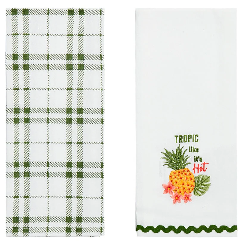 Tropical Embroidered Kitchen Towels, Set of 2 - Image 6