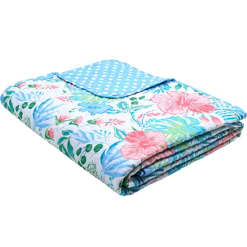 Tropical Garden Full/Queen or King Quilt, Sham, Decorative Pillow - Image 4