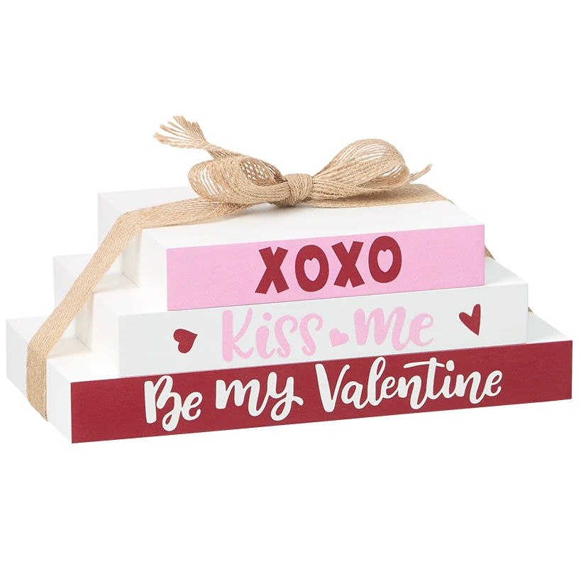 Two-in-One Valentine's and St Patrick's Stacked Block Sign Décor - Image 5
