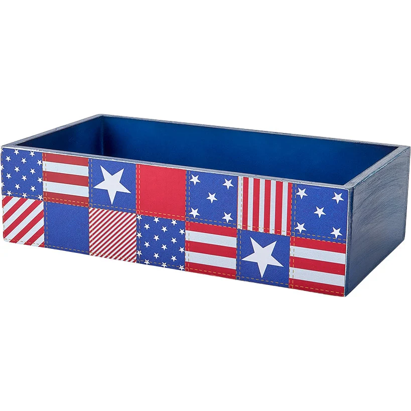 United States of Plaid American Flag Bathroom Storage Tray - Image 2