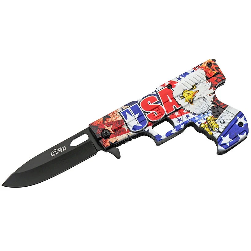 USA Eagle Gun Liner Lock Knife - Image 2