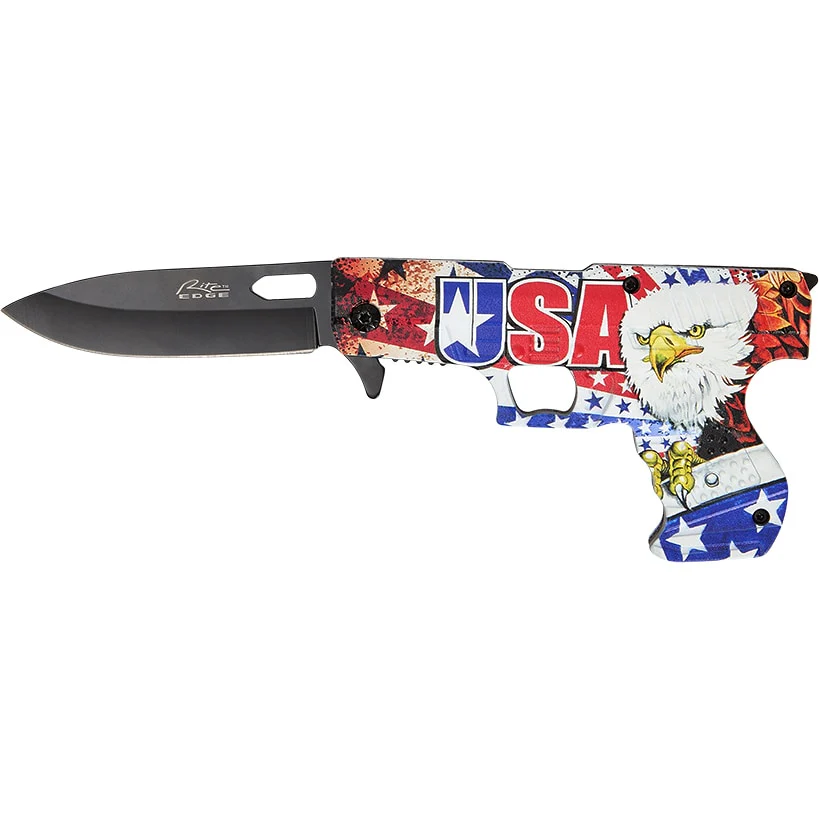 USA Eagle Gun Liner Lock Knife - Image 5