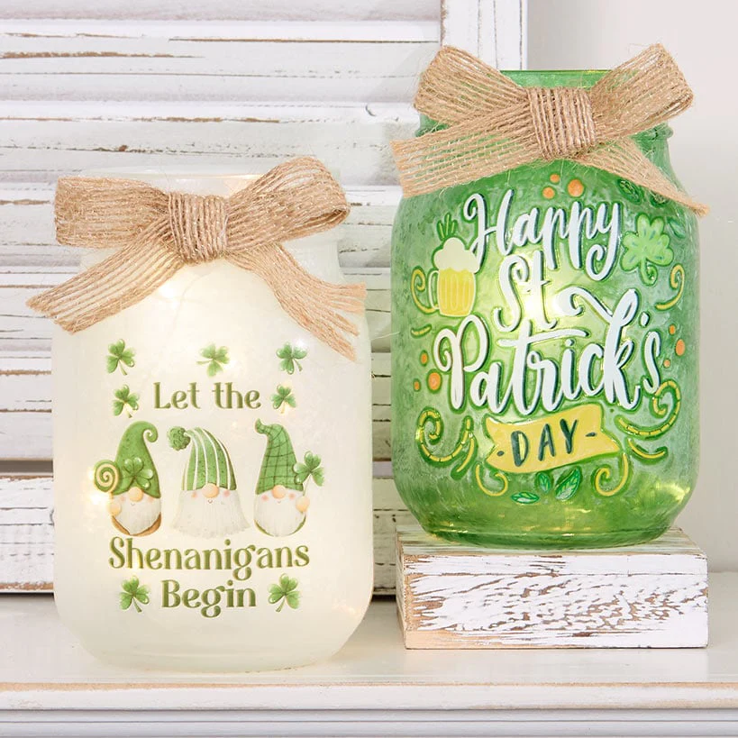 St Patrick's or Valentine's Fairy Light Mason Jar Décor