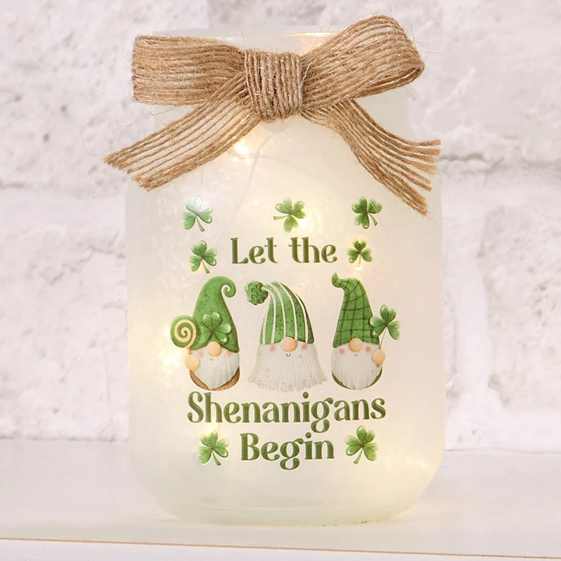 St Patrick's or Valentine's Fairy Light Mason Jar Décor - Image 6