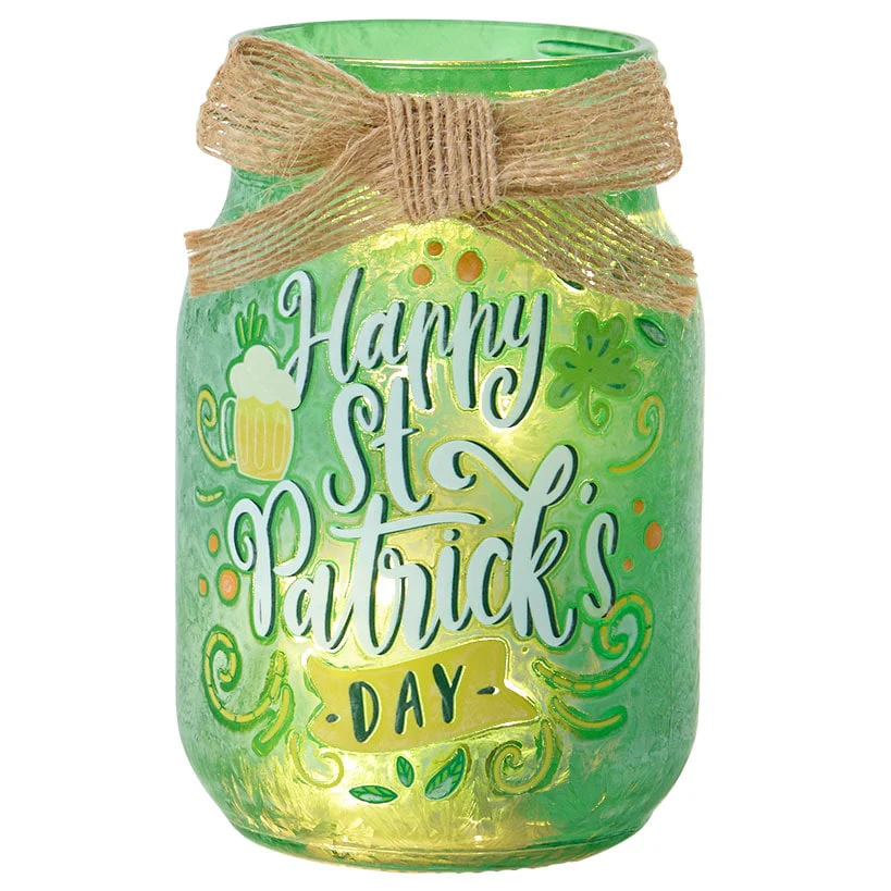 St Patrick's or Valentine's Fairy Light Mason Jar Décor - Image 9