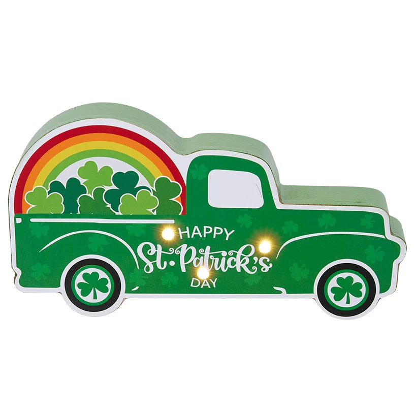 Valentine's and St Patrick's Lighted Truck Tabletop Décor - Image 5