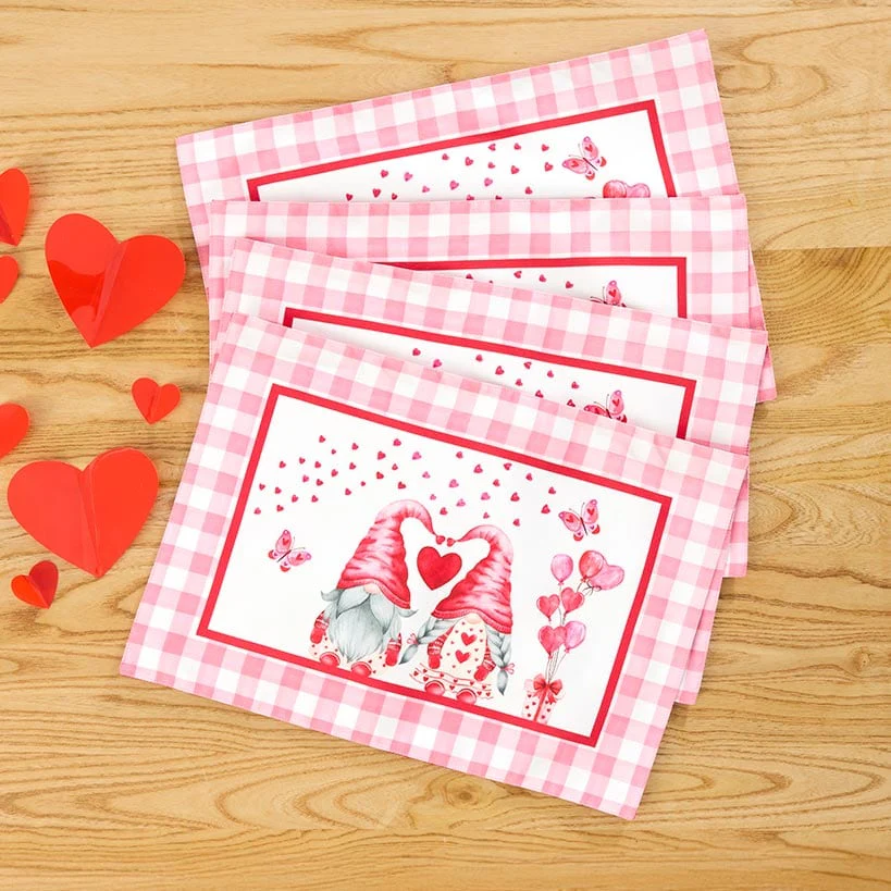 Valentine's Day Gnome Table Runner or Set of 4 Placemats - Image 3