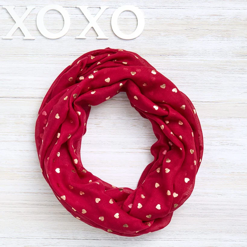 Valentine's Day Scarf Infinity Red 26"W x 35"L - Image 2