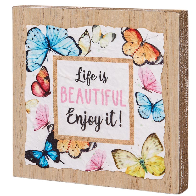 Vibrant Butterfly Sentiment Hanging Sign or Block Signs - Image 6