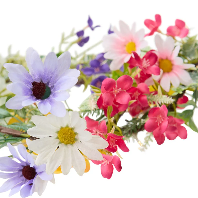Vibrant Wildflower Garland or LED Candle Ring - Image 6