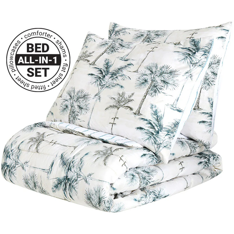 Vintage Palm Tree Queen or King Complete Comforter Set - Image 4