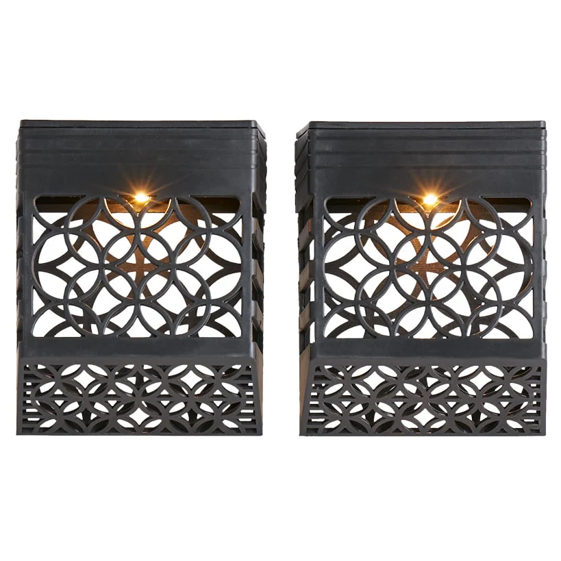 Wall-Mounted Solar Lights with Scroll Design-Set of 2