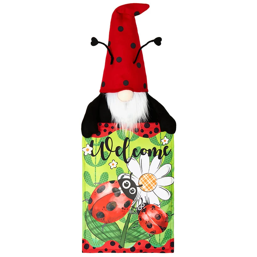 Welcome Fence Flags Ladybug Gnome and Bee Gnome Decorations - Image 4