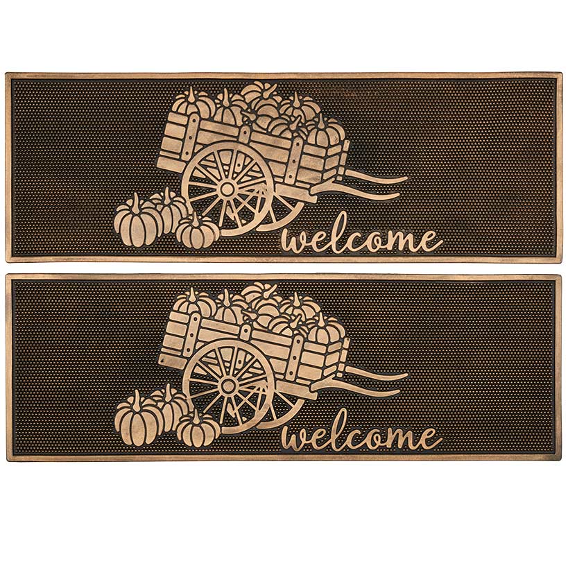 Welcome Garden Wagon Rubber Doormat or Set of 2 Rubber Stair Treads - Image 5
