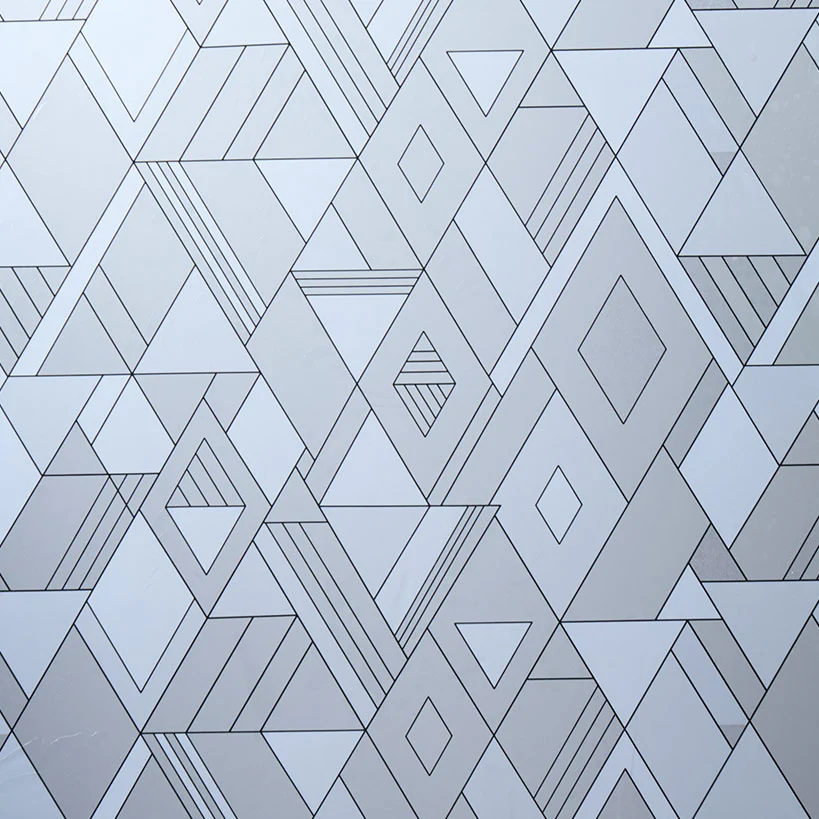 Window Film PVC Embossed In Geometric Ivy Or Square Design - Image 5